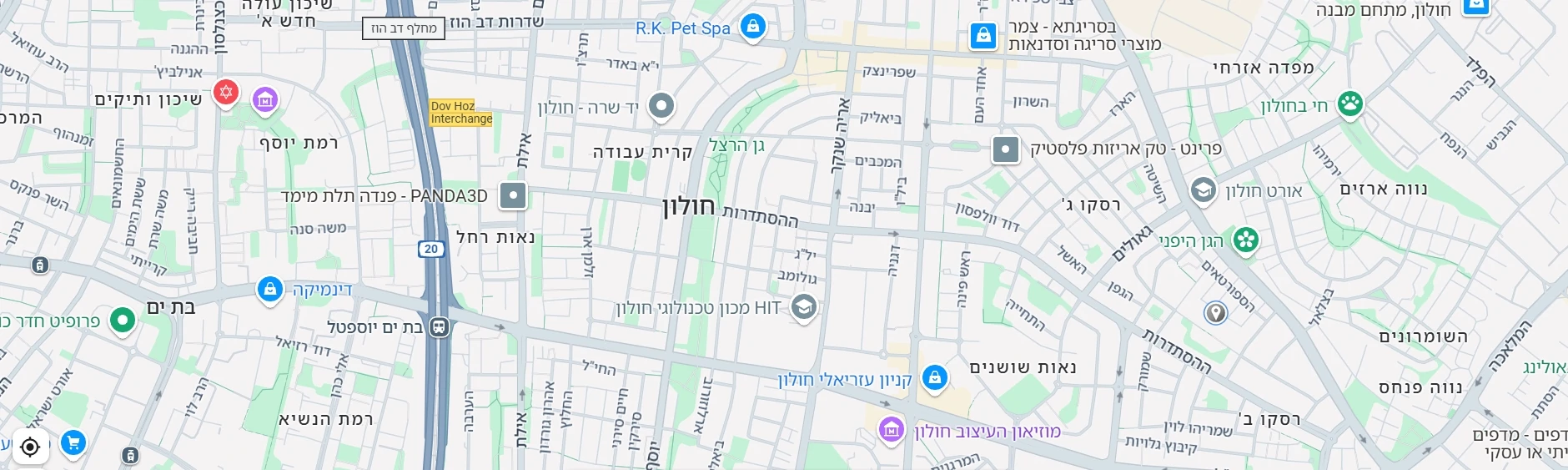 מפת העיר חולון